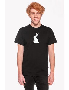 Piskacie Pánske tričko so zajacom, farba čierna, veľkosť xs