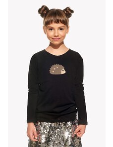 Piskacie Dievčenské tričko s ježkom, farba čierna, veľkosť 92