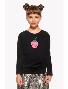 Piskacie Dievčenské tričko s malinou, farba čierna, veľkosť 98