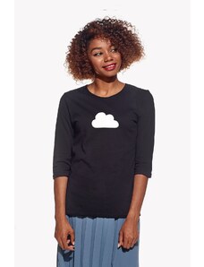 Piskacie Dámske tričko s oblakom, farba čierna, veľkosť s