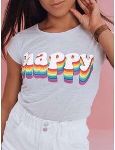 Women's T-shirt HAPPY, light gray Dstreet