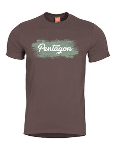 Pentagon AGERON Grunge tričko s potlačou - TERRA BROWN, 3XL