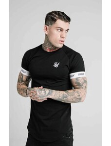 Pánske tričko SikSilk S/S Raglan Tech Tee - Black