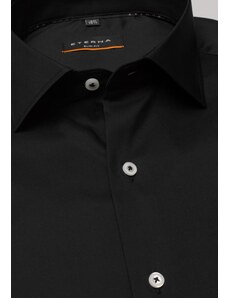 Pánska slim fit čierna košeľa ETERNA s dlhým rukávom stretch