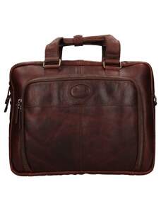 Ashwood Leather Pánska kožená taška na notebook Ashwood Bens - hnedá