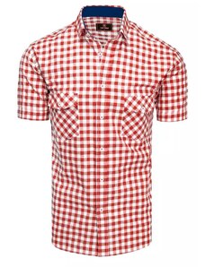 Brand Pánska košeľa s krátkym rukávom KX0954 - bielo-červená