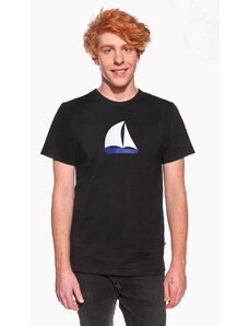 Piskacie Pánske tričko s loďkou, farba čierna, veľkosť l