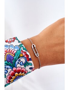 Kesi Wrist with safety pin with zircons silver