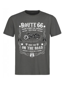 Pánske tričko Route 66 On The Road šede