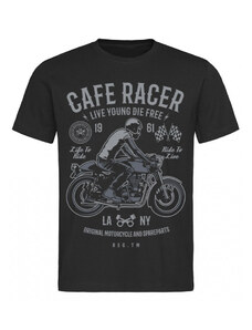 Route 66 Pánske tričko Cafe Racer 1961 čierne
