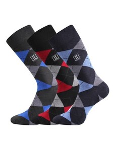DIKARUS klasické bavlnené vzorované ponožky Lonka - KÁRO
