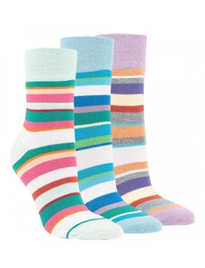 Dámske farebné bambusové pruhované ponožky RS