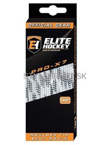 Šnúrky do korčulí ELITE PRO -X7 Štandard, biela/čierna