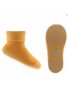 Detské bavlněné protišmykové ponožky Emel SBA 100-13 - Horčicová