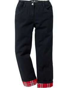 bonprix Termo nohavice s flanelovou podšívkou, farba čierna