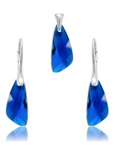 Set šperkov Swarovski elements v tvare krídla modrý Capri Blue 23mm For You Set-kridla-014