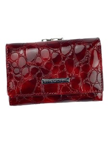 Gregorio červená malá dámska kožená peňaženka v darčekovej krabičke