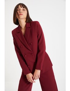Trendyol Collection Klaretová červená tkaná bunda s pravidelnou podšívkou