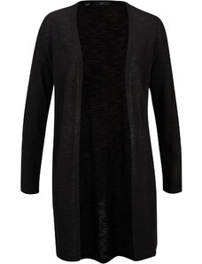 bonprix Dlhý pletený sveter bez zapínania, farba čierna