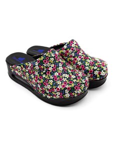 Terlik Sabo Terlik štýlová a pohodlná AIR obuv - šlapky čierne kvetinkové