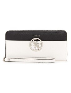 GUESS peňaženka Kamryn Color-Block Zip-Around Wallet čiernobiela