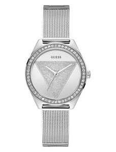GUESS hodinky Silver-Tone Logo Analog Watch