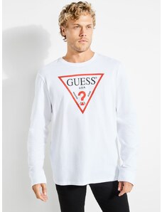 GUESS top Classic Logo Long-sleeve Tee biely
