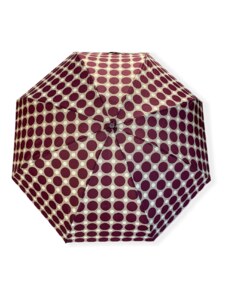 Real Star Umbrella Mini skladací dáždnik s bodkami - vínová 9226