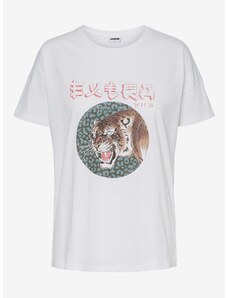 White T-shirt with print Noisy May Command - Women