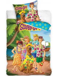 Carbotex Bavlnené posteľné obliečky Scooby-Doo - motív Dovolenka na Havaji - 100% bavlna Renforcé - 70 x 90 cm + 140 x 200 cm