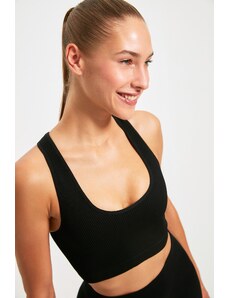 Trendyol Collection Čierna bezšvová/bezšvová ľahká podpora/tvarovanie pletená športová podprsenka