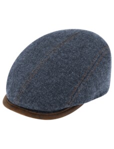 Fiebig - Headwear since 1903 Zimná modrá bekovka driver cap od Fiebig - modrá vlna a koža