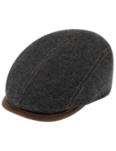 Fiebig - Headwear since 1903 Zimná šedá bekovka driver cap od Fiebig - šedá vlna a koža