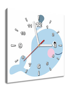 Gario Obraz s hodinami Veľryba Rozmery: 30 x 30 cm
