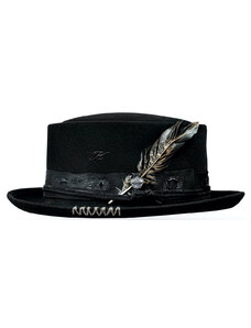 KASTORI Čierny klobúk - Laris - vintage - limitovaná kolekcia