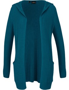 bonprix Pletený sveter s kapucňou, farba modrá, rozm. 40/42