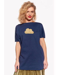 Piskacie Dámske tričko s oblakom, farba tmavomodrá, veľkosť xxs