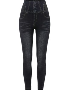 bonprix Shape legíny v džínsovom vzhľade so silným tvarujúcim efektom, farba čierna, rozm. 36/38