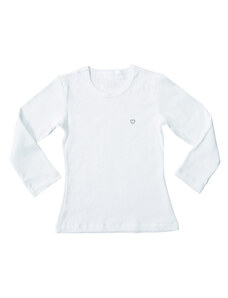 Detský tričko s dlhým rukávom Pleas 147083-100 Biela