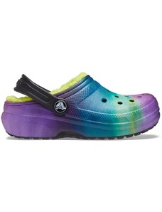 Detské topánky Crocs CLASSIC LINED zelená / fialová