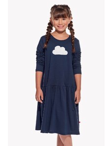 Piskacie Dievčenské šaty s oblakom, farba tmavomodrá, veľkosť 92
