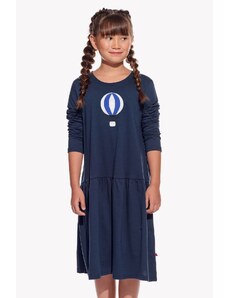 Piskacie Dievčenské šaty so vzducholoďou, farba tmavomodrá, veľkosť 92