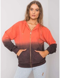 Fashionhunters Orange and brown Queena ombre sweatshirt