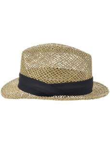 SEEBERGER Slamený klobúk z morskej trávy s čiernou stuhou - Trilby