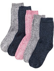 bonprix Thermo ponožky froté (5 ks), bio bavlna, farba modrá, rozm. 39-42