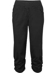 bonprix Pohodlné capri nohavice s pohodlným pásom a nariasením, farba čierna, rozm. 38