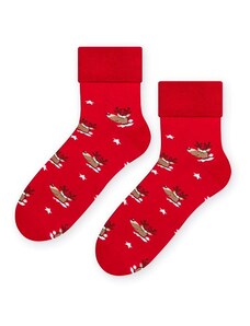 Steven Dámske vianočné froté ponožky červené, veľ. 38-40