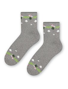 Steven Dámske vianočné froté ponožky sivé, veľ. 35-37