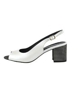 MoiMondo Dámske kožené sandále čierno - biele: 36