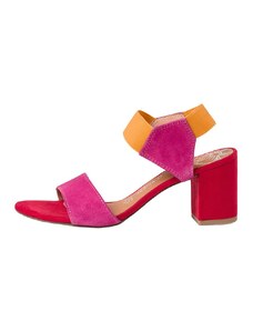 Marco Tozzi Dámske semišové sandále oranžovo - ružové: 38